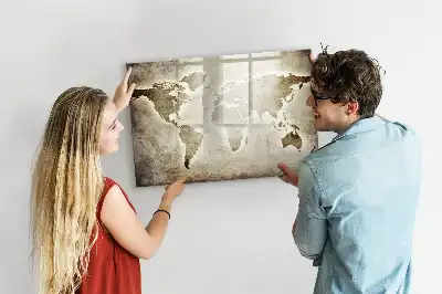 Magnetische Weltkarte mit Schreibtafel