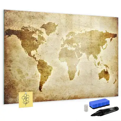 Beschreibbare Magnettafel mit Motiv Alte Weltkarte