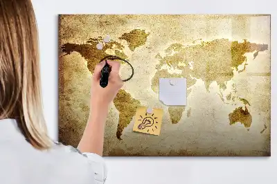 Beschreibbare Magnettafel mit Motiv Alte Weltkarte