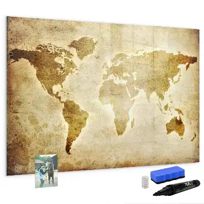 Beschreibbare Magnettafel mit Motiv Alte Weltkarte