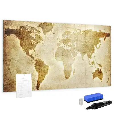 Beschreibbare Magnettafel mit Motiv Alte Weltkarte