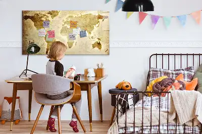 Beschreibbare Magnettafel mit Motiv Alte Weltkarte