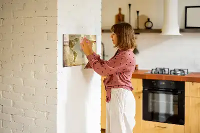 Beschreibbare Magnettafel mit Motiv Alte Weltkarte
