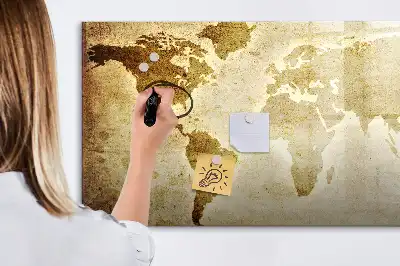 Beschreibbare Magnettafel mit Motiv Alte Weltkarte