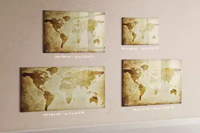 Beschreibbare Magnettafel mit Motiv Alte Weltkarte