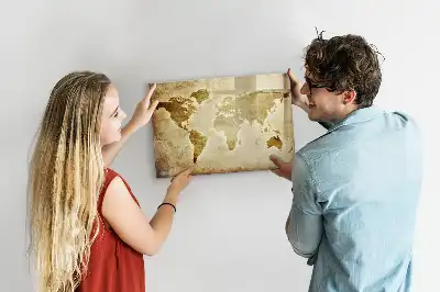 Beschreibbare Magnettafel mit Motiv Alte Weltkarte