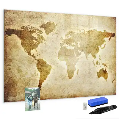 Beschreibbare Magnettafel mit Motiv Alte Weltkarte