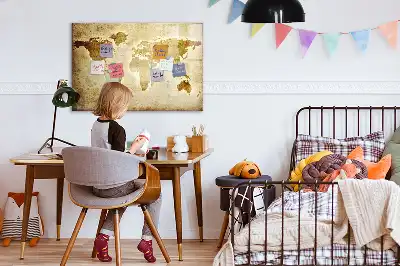 Beschreibbare Magnettafel mit Motiv Alte Weltkarte