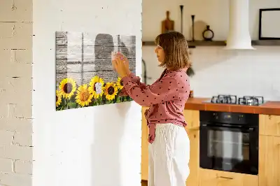 Schreib-Magnettafel mit Sonnenblumen-Motiv