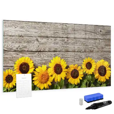 Schreib-Magnettafel mit Sonnenblumen-Motiv