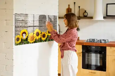Schreib-Magnettafel mit Sonnenblumen-Motiv