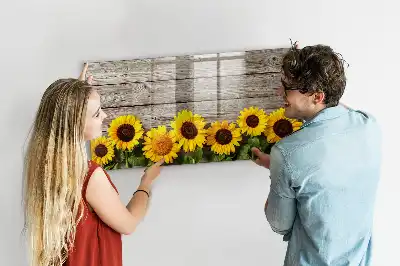 Schreib-Magnettafel mit Sonnenblumen-Motiv