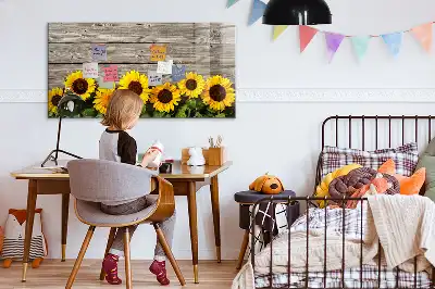 Schreib-Magnettafel mit Sonnenblumen-Motiv