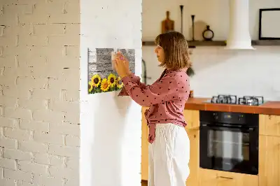 Schreib-Magnettafel mit Sonnenblumen-Motiv
