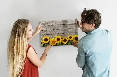 Schreib-Magnettafel mit Sonnenblumen-Motiv