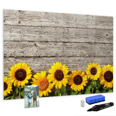 Schreib-Magnettafel mit Sonnenblumen-Motiv