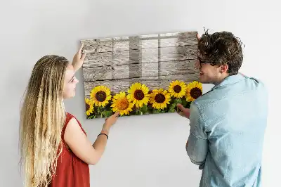 Schreib-Magnettafel mit Sonnenblumen-Motiv