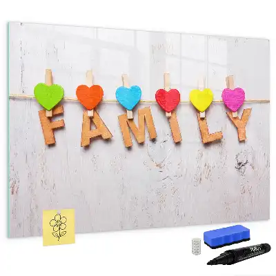 Beschreibbare Magnettafel mit Motiv Text Familie