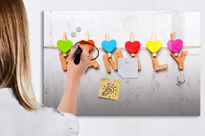 Beschreibbare Magnettafel mit Motiv Text Familie