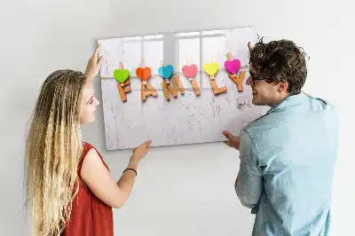 Beschreibbare Magnettafel mit Motiv Text Familie