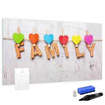 Beschreibbare Magnettafel mit Motiv Text Familie