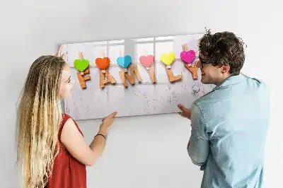 Beschreibbare Magnettafel mit Motiv Text Familie