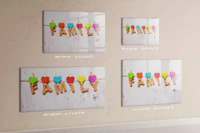 Beschreibbare Magnettafel mit Motiv Text Familie
