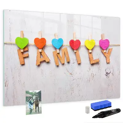 Beschreibbare Magnettafel mit Motiv Text Familie