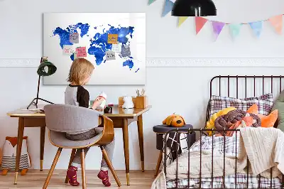 Beschreibbare Magnettafel mit kosmischer Weltkarte