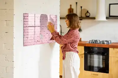 Beschreibbare Magnettafel im Design Ziegelwand