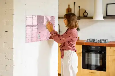 Beschreibbare Magnettafel im Design Ziegelwand