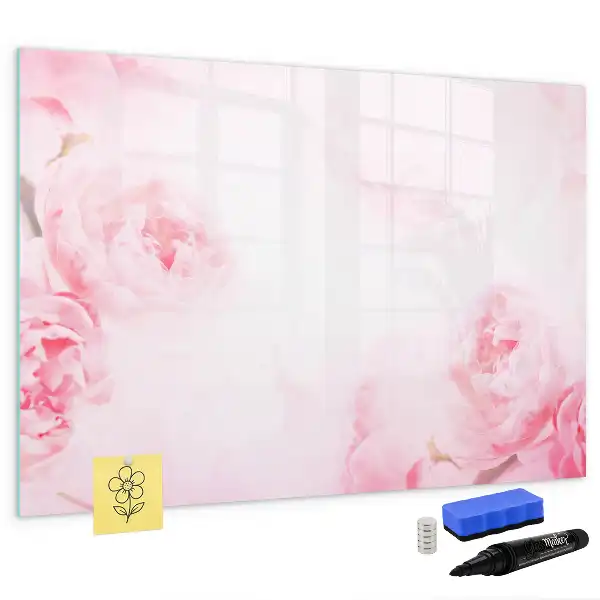 Beschreibbare Magnettafel mit Motiv blühende Blumen