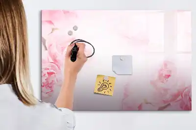 Beschreibbare Magnettafel mit Motiv blühende Blumen