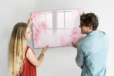 Beschreibbare Magnettafel mit Motiv blühende Blumen