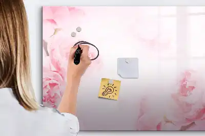 Beschreibbare Magnettafel mit Motiv blühende Blumen
