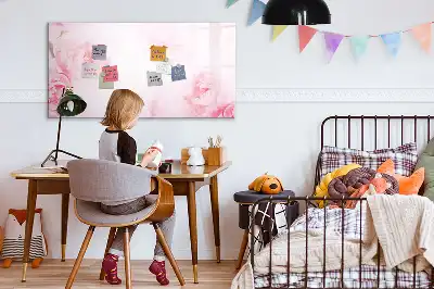 Beschreibbare Magnettafel mit Motiv blühende Blumen