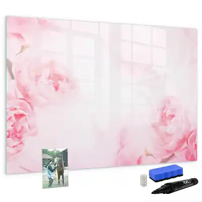 Beschreibbare Magnettafel mit Motiv blühende Blumen