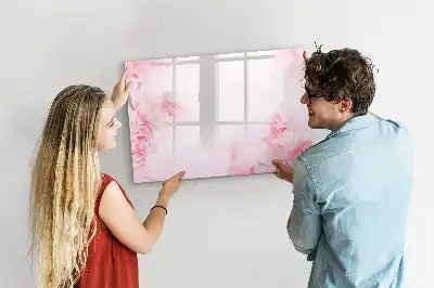 Beschreibbare Magnettafel mit Motiv blühende Blumen