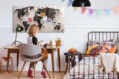 Schreib-Magnettafel mit Motiv einer abstrakten Weltkarte