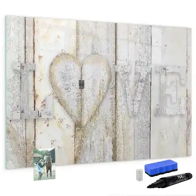 Beschreibbare Magnettafel mit Motiv Text Liebe