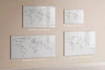 Schreibbare Magnettafel mit Motiv Weltkarte