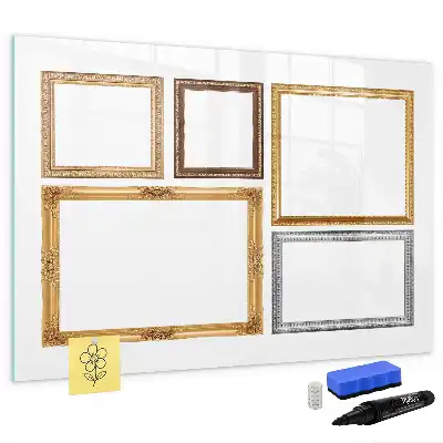 Beschreibbare Magnettafel mit goldenem Rahmen