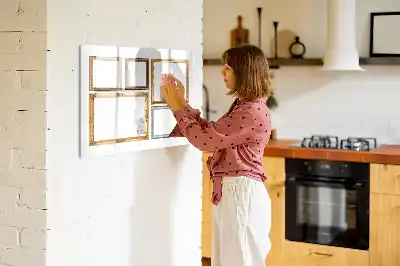 Beschreibbare Magnettafel mit goldenem Rahmen
