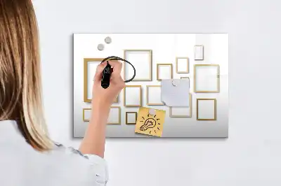 Beschreibbare Magnettafel mit Holzrahmen