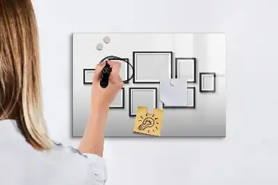 Magnetische Schreibtafel mit schwarzem Rahmen