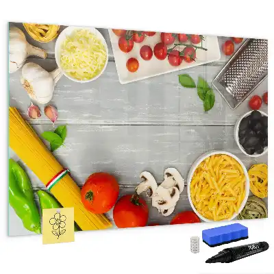Beschreibbare Magnettafel mit dem Aufdruck Zutaten