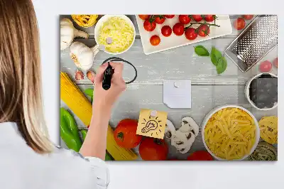 Beschreibbare Magnettafel mit dem Aufdruck Zutaten