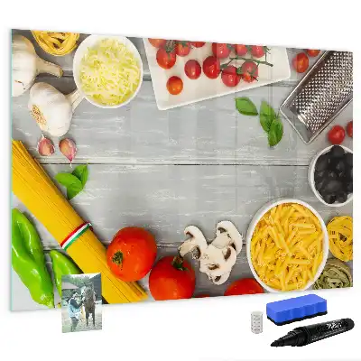 Beschreibbare Magnettafel mit dem Aufdruck Zutaten