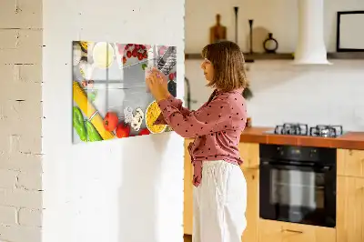Beschreibbare Magnettafel mit dem Aufdruck Zutaten