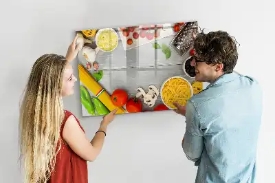 Beschreibbare Magnettafel mit dem Aufdruck Zutaten